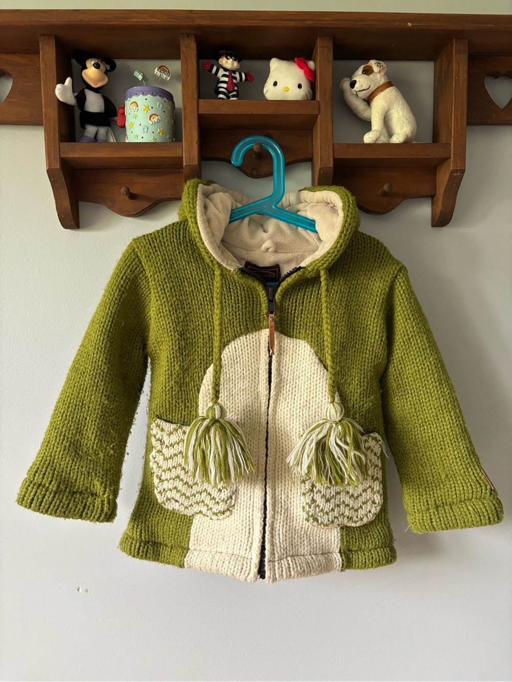 Kyber Outerwear Green & Cream Frog Hooded Knit Jacket 🐸